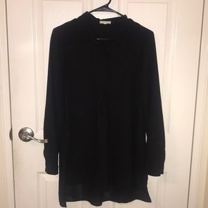 Long Sleeved Black Collard Shirt